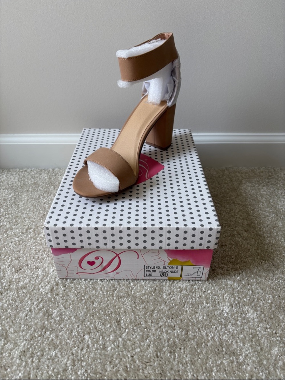 Women's Ankle-Strap Block Heel Sandal - Nude